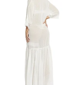 Lange negligé met driekwart mouwen Penelope Mariage