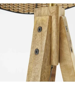 Lantaarnpaal van massief mangohout en rotan