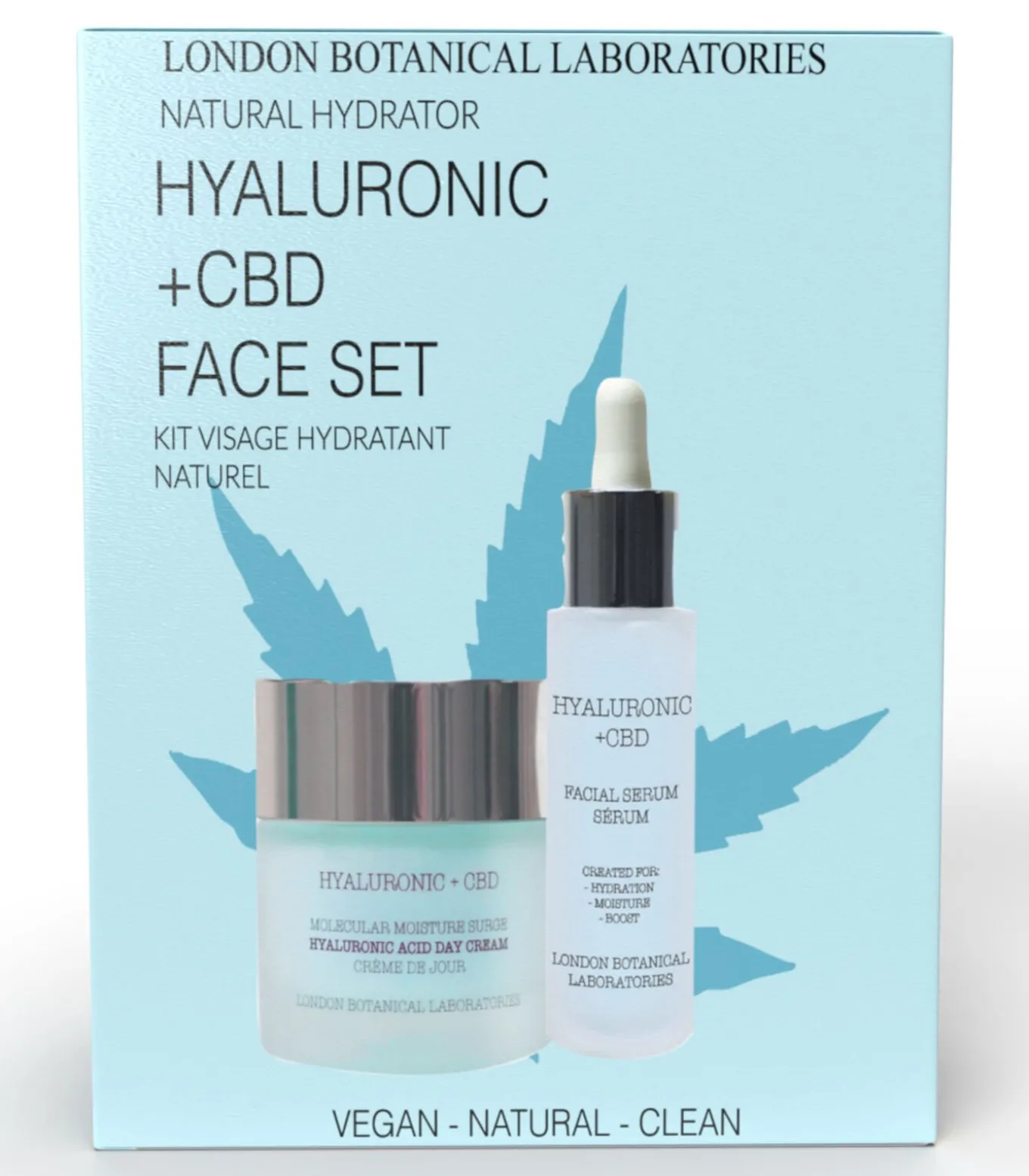 LBL- CBD + hyaluronzuur gezichtsset (serum + vochtinbrengende crème)