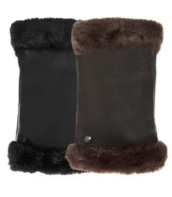 Lederen dameswanten Zwart