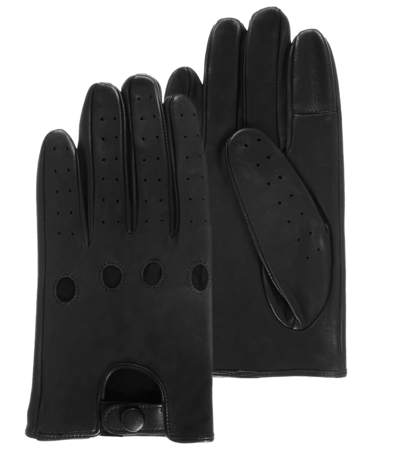 Leren rijhandschoen voor heren Zwart