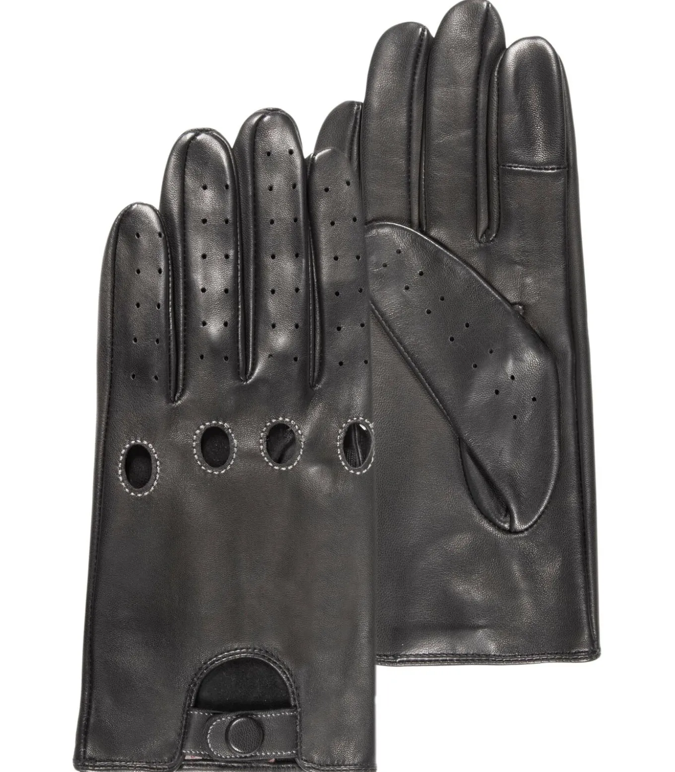 Leren rijhandschoen voor heren Zwart