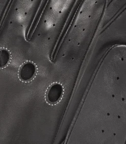 Leren rijhandschoen voor heren Zwart