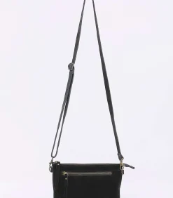 Leren schoudertas met dubbele vakken AGAVE