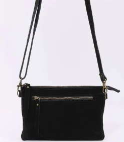 Leren schoudertas met dubbele vakken AGAVE