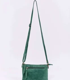 Leren schoudertas met dubbele vakken AGAVE