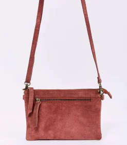 Leren schoudertas met dubbele vakken AGAVE