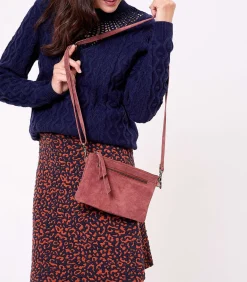 Leren schoudertas met dubbele vakken AGAVE