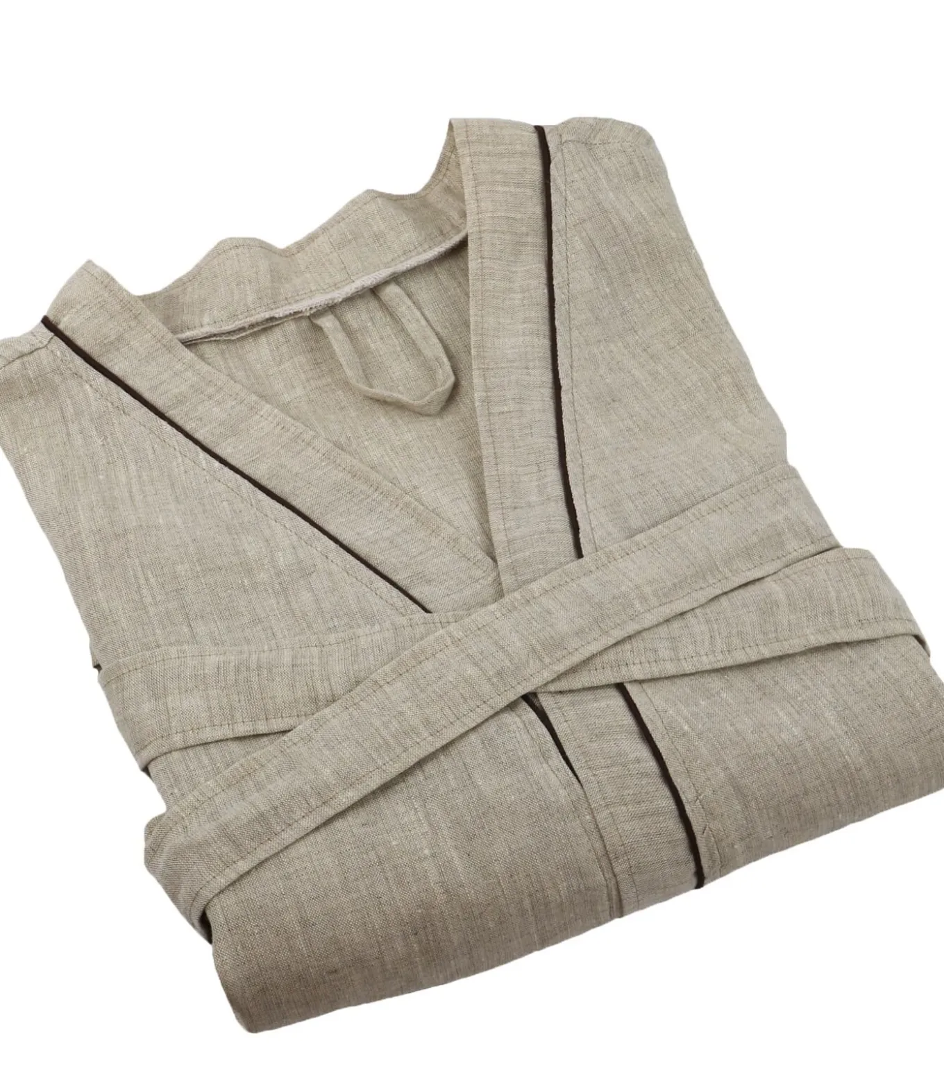 Linnen badjas in ecru linnen 4xl