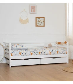 Lit banquette pour enfant 190x90cm avec tiroirs JULES