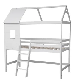 Lit cabane mezzanine pour enfant 190x90cm blanc MARGOT