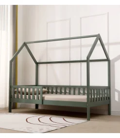 Lit cabane pour enfant 190x90cm vert MARCEAU