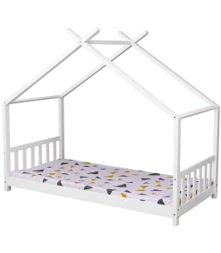 Lit cabane pour enfant 190x90cm blanc GASPARD