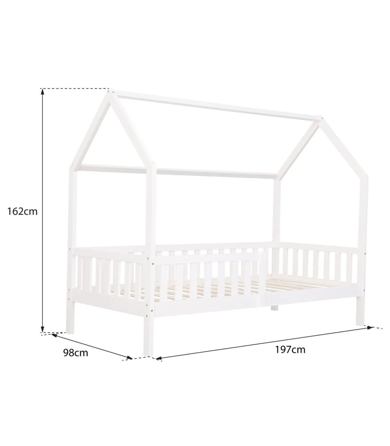 Lit cabane pour enfant 190x90cm blanc MARCEAU