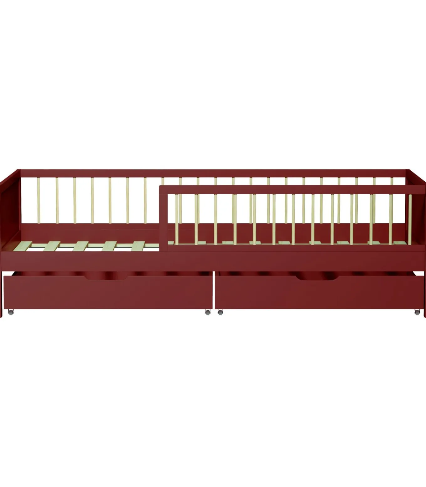 Lit pour enfant 190x90cm terracotta avec tiroirs ADAM