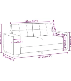 Loveseat bank 140 cm fluweel zwart