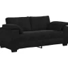 Loveseat bank 140 cm fluweel zwart