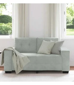 Loveseat bank 120 cm fluweel lichtgrijs