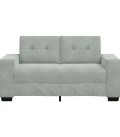Loveseat bank 120 cm fluweel lichtgrijs
