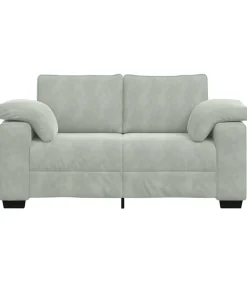 Loveseat bank 120 cm fluweel lichtgrijs