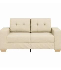 Loveseat met kussen Crème Stof