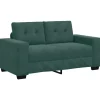 Loveseat met kussen Donkergroen Fluweel