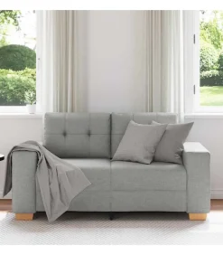Loveseat met kussen Wolkgrijs Stof