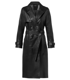 Lyana Leren Jas Zwart