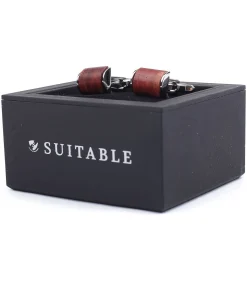 Manchetknoop Rose Wood Zilver