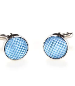 Manchetknopen zijde lichtblauw