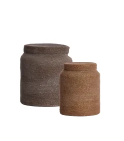 Mand Betania - Donkerbruin - Ø33cm - Set van 2