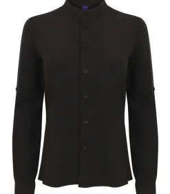 MANDARIN COLLAR - Shirt - Zwart