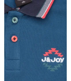 Marineblauw poloshirt voor jongens met logo op de rug