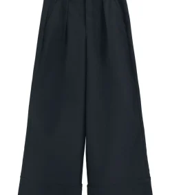 Marineblauwe broek met loose fit en Polo Club-details