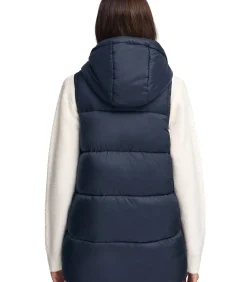 Marineblauwe gewatteerde bodywarmer met Polo Club-logo