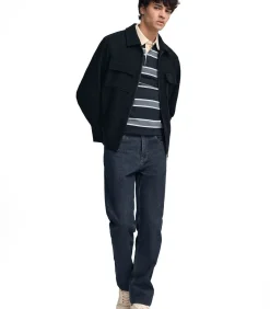 Marineblauwe jas Humbolt met Polo Club-logo