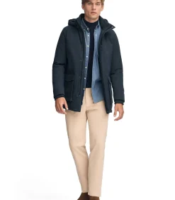 Marineblauwe parka Mitte met Polo Club-logo