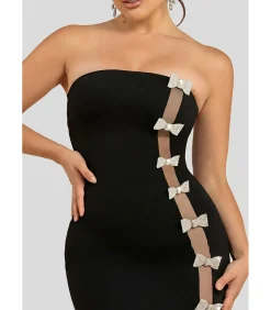 Maxi-jurk “Bow Embellished Strapless Mermaid Maxi Dress”