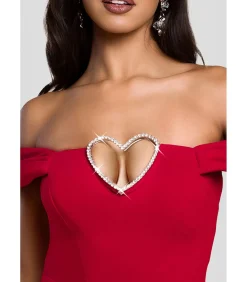 Maxi-jurk “Diamante Heart Trim Evening Maxi Dress”