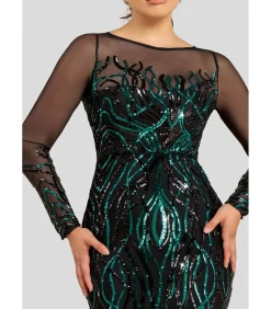 Maxi-jurk “Long Sleeve Sequin Flame Maxi”