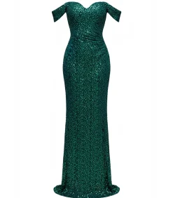 Maxi-jurk “Off The Shoulder Sequin Wing Maxi”