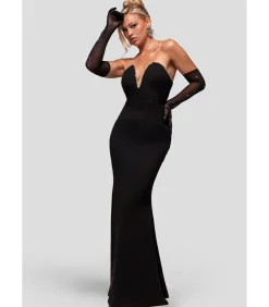 Maxi-jurk “Strapless Super Plunge Diamante Neck Maxi Dress”