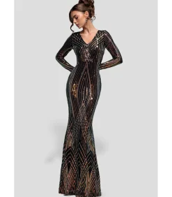 Maxi-jurk “Two Toned V Neck Sequin Maxi”