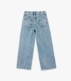 Meisjes Spijkerbroek Brede Pijpen Katoen Studs