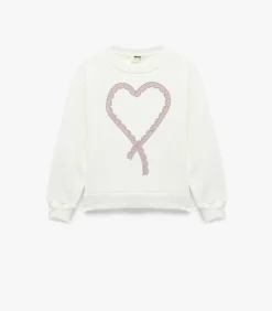 Meisjes Sweatshirt Ronde Hals Lange Mouwen Hartmotief