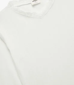 Meisjes T-shirt Lange Mouwen V-hals Kant