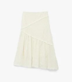 Midi-rok Kanten Details Elastische Taille