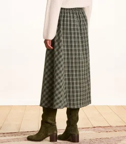 Midirok met kaki ruitjes