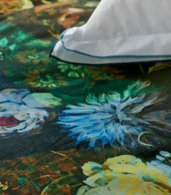 Minakari Cobalt - Dekbedovertrek in katoen satijn met print