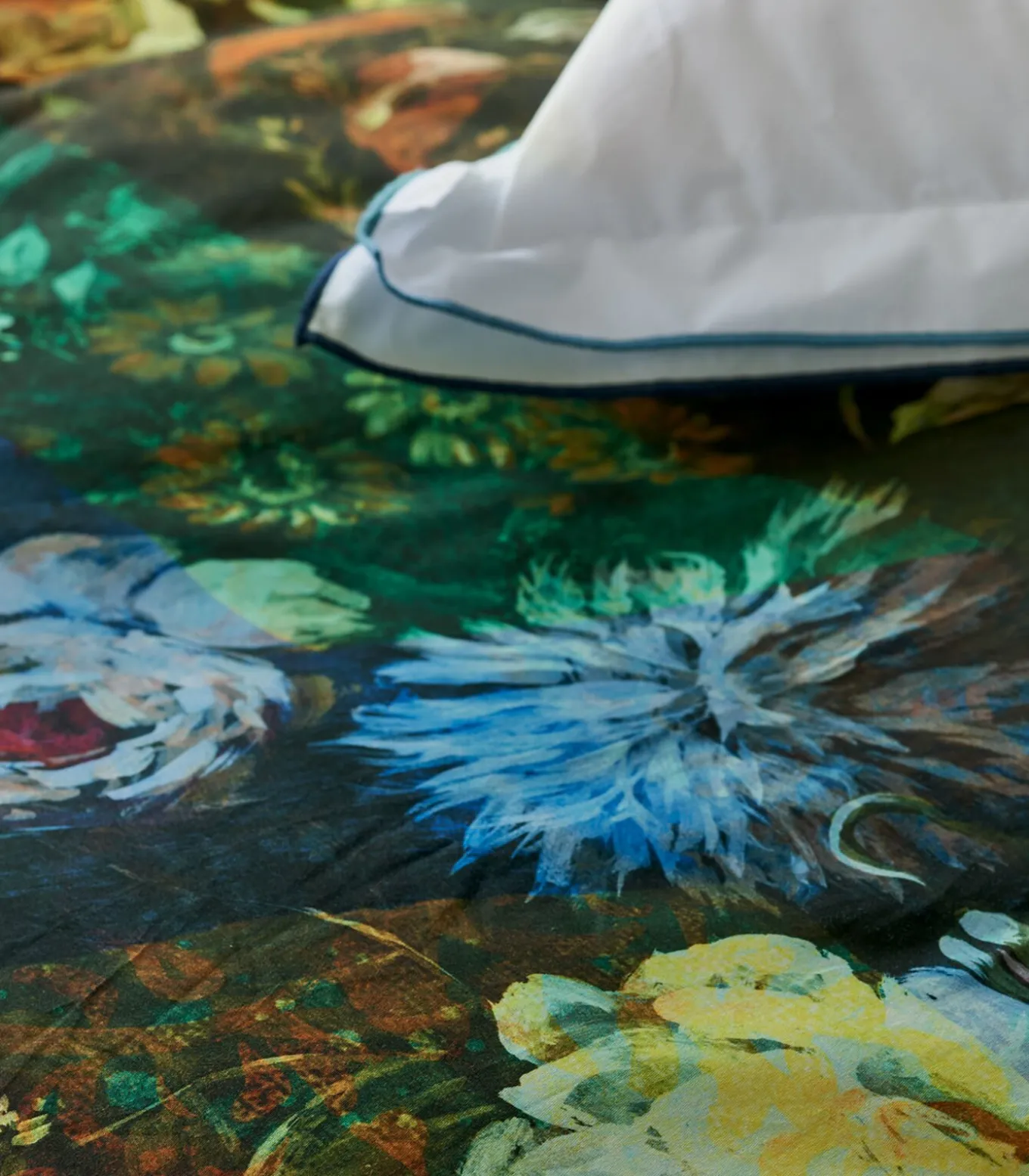 Minakari Cobalt - Dekbedovertrek in katoen satijn met print